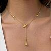 304 Stainless Steel Teardrop Lariat Necklaces for Women VH7412-2-1