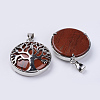 Natural Red Jasper Pendants G-P350-D07-2