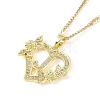 304 Stainless Steel Heart Pendant Necklaces with Cubic Zirconia NJEW-H029-01G-J-1