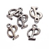 Gunmetal Plated Alloy Letter Pendants PALLOY-J718-01B-P-2