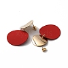 Alloy Flat Round Dangle Stud Earrings for Women EJEW-WH0009-31-2