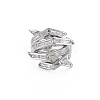 Hug Hand Fingers Cubic Zirconia Cuff Ring RJEW-T016-35P-02-1