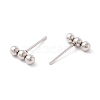 Tarnish Resistant 201 Stainless Steel Beaded Horizontal Bar Stud Earrings with 316 Stainless Steel Pin for Women STAS-K238-01P-3