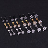 316L Surgical Stainless Steel Clear Cubic Zirconia Star Cartilage Earrings WGC4894-01-3