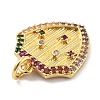 Rack Plating Brass Micro Pave Cubic Zirconia Pendants KK-Z071-78G-2