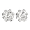 304 Stainless Steel Flower Stud Earrings EJEW-D281-18S-1