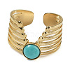 Synthetic Turquoise Finger Rings RJEW-U027-02G-04-2