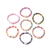 7Pcs 7 Colors Handmade Plum Polymer Clay & Synthetic Turquoise Beads Stretch Bracelets for Women BJEW-JB11538-2