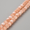 Two Tone Transparent Crackle Glass Beads Strands GLAA-TAC0016-13-1