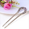 Alloy Rhinestone Vintage Hair Forks PW-WGA1114-02-1