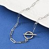 Non-Tarnish Unisex 304 Stainless Steel Paperclip Chain Necklaces X-NJEW-H215-04P-1