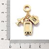 Rack Plating Brass Clear Cubic Zirconia European Dangle Charms KK-Q017-36G-3