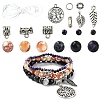 DIY Natural Fire Crackle Agate Stretch Bracelet Making Kit DIY-YW0008-50-1