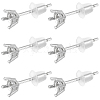 Beebeecraft 3 Pairs Rhodium Plated 925 Sterling Silver Stud Earrings Finding STER-BBC0005-67B-1