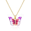 Butterfly Resin Pendant Necklaces PW-WGE549D-05-1