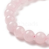 Natural Rose Quartz & Synthetic Hematite Stretch Bracelet BJEW-M236-01J-4