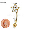 304 Stainless Steel Clear Cubic Zirconia Eyebrow Curved Barbell Rings WGE154E-10-1