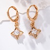 Brass Micro Pave Clear Cubic Zirconia Leverback Earrings EJEW-K300-44G-1