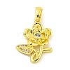 Brass Micro Pave Clear Cubic Zirconia Pendants KK-P263-06C-G-1