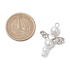 Pearlized Glass Pearl Bead Pendants PALLOY-JF03203-02-2