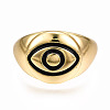 Adjustable Brass Enamel Finger Rings RJEW-N035-022-NF-3