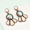 Alloy Synthetic Turquoise Dangle Stud Earrings LS-EJEW-U053-04A-R-3