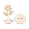 DIY Unfinished Wood Flowers Cutout WOOD-P017-06-2