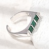 Brass Micro Pave Cubic Zirconia Cuff Open Rings for Women RJEW-L343-02P-02-2
