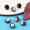 Two-Tone Color Handmade Polymer Clay Disco Ball Beads X-RB-R041-07-4