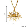 Retro Titanium Steel Clear Cubic Zirconia Eye Pendant Cable Chain Necklaces for Women MU9051-4-1