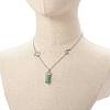 Bullet Faceted Natural Green Aventurine Pendant Necklace NJEW-JN03601-05-4