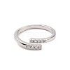 Clear Cubic Zirconia Cuff Ring RJEW-B028-12P-2