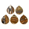 Natural Tiger Eye Pendants G-E526-01H-4