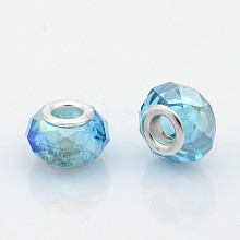 AB Color Plated Glass European Beads GPDL-J026-AB04