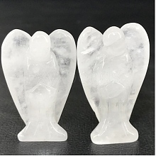 Natural Quartz Crystal Carved Healing Angel Figurines PW-WG73241-10