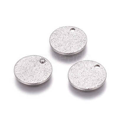 Tarnish Resistant 304 Stainless Steel Textured Pendants STAS-I098-01-10mm-P-1
