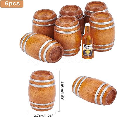 Beechwood Mini Beer Barrel LS-DJEW-WH0015-46-1