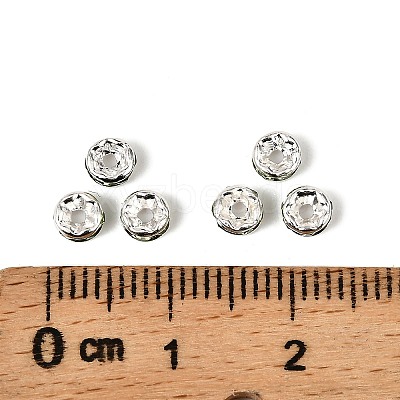 Brass Grade A Rhinestone Spacer Beads RSB034NF-10-1