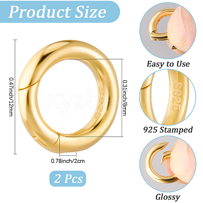 925 Sterling Silver Spring Gate Rings STER-CN0001-43G-1