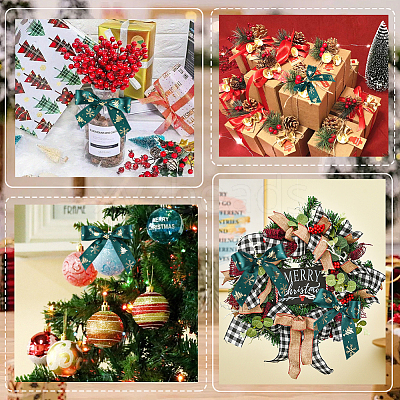 1 Roll Christmas Printed Polyester Grosgrain Ribbons OCOR-CY0002-93-1