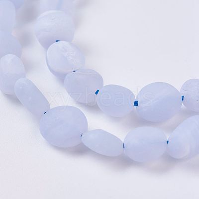 Natural Blue Lace Agate Beads Strands G-J374-10-1