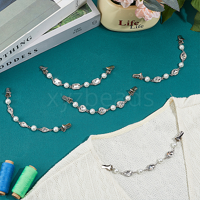 8Pcs 4 Styles Alloy Cardigan Clips HJEW-PH02390-1