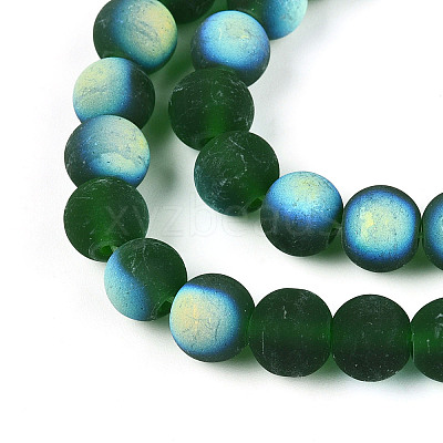 Frosted Transparent Glass Beads Strands LS-GLAA-T032-T8mm-MBB22-1