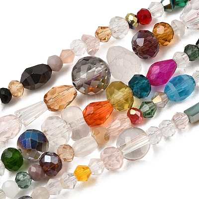 Mixed Electroplate Glass Beads Strands EGLA-A003-01-1