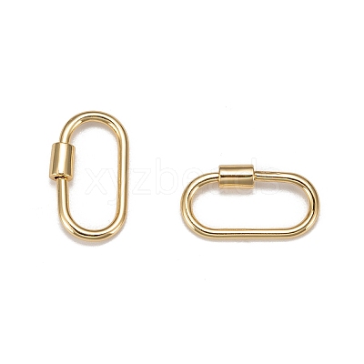 Brass Screw Carabiner Lock Charms LS-KK-T047-07G-1