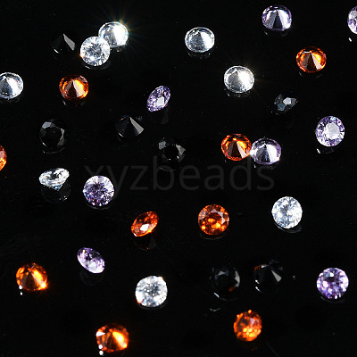 40Pcs 4 Colors Cubic Zirconia Cabochons ZIRC-YW0001-20C-1