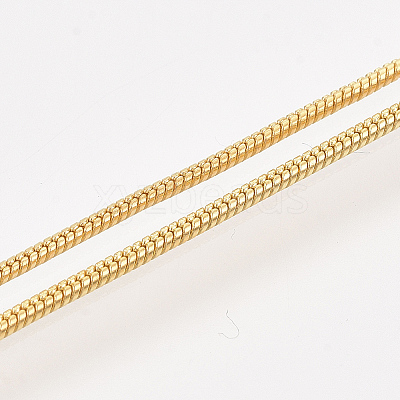 Brass Round Snake Chain Necklace Making X-MAK-T006-11A-G-1