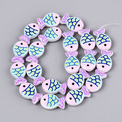 Dyed & Heated Glass Enamel Beads GLAA-T023-45B-1