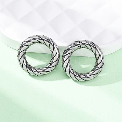 2 Pairs 316 Stainless Steel Spring Gate Rings STAS-BBC0007-87-1