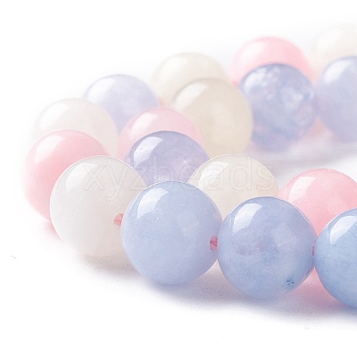 Natural White Jade Imitation Morganite Beads Strands X-G-I299-F14-6mm-1